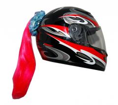 Pink Motorcycle Helmet Ponytail